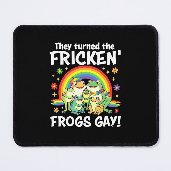 Item preview, They Turned the Fricken Frogs Gay Funny Rainbow Frog Meme Design designed and sold by MiALopezArt.
