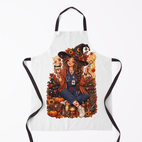 Item preview, Witchy Autumn Nurse Halloween - Cozy Pumpkin Spice Medical Witch designed and sold by FestivityFinds.