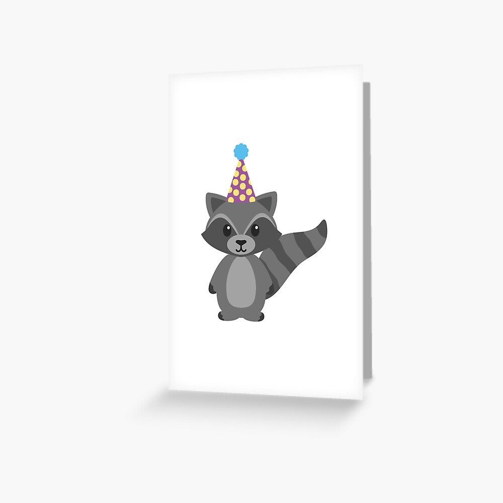 "Birthday Raccoon" Greeting Card by MaiHardt | Redbubble