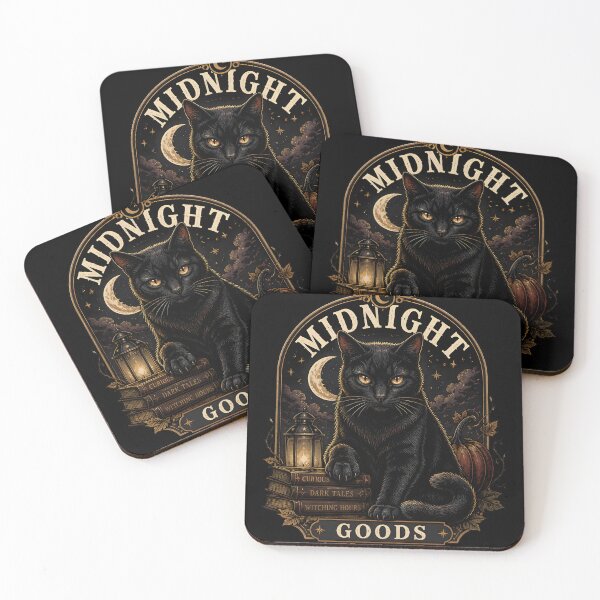 Item preview, Midnight Goods Cat Gothic Folk Illustration Halloween designed and sold by BernoNickel.