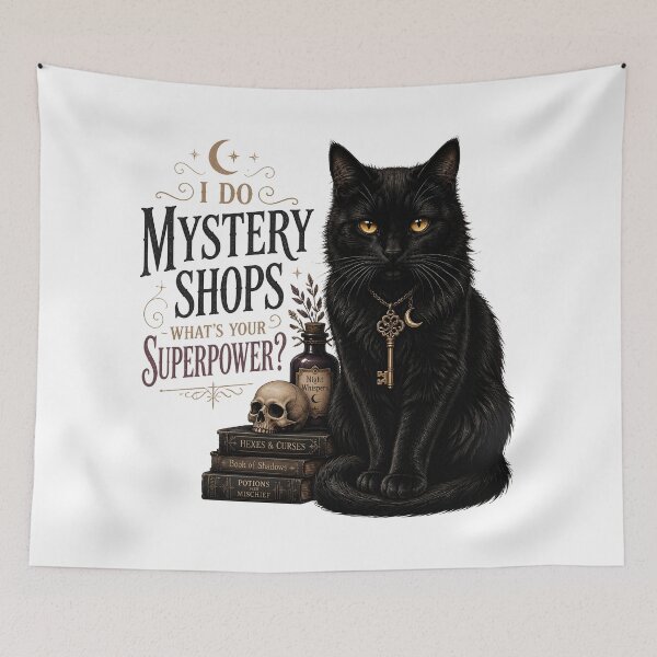 Item preview, Mystery Market Cat Gothic Folk Illustration Halloween designed and sold by BernoNickel.