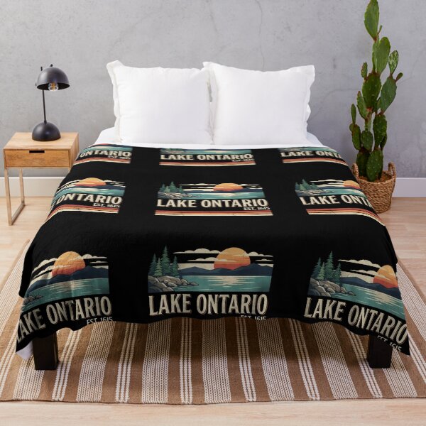 Item preview, Lake Ontario Vintage Sunset Wilderness Retro Nature Gift designed and sold by Zizo-DR44.