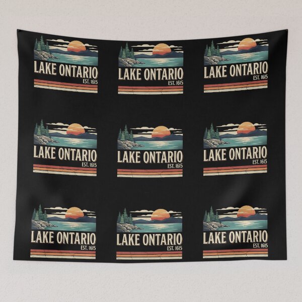 Item preview, Lake Ontario Vintage Sunset Wilderness  Retro Nature Gift designed and sold by Zizo-DR44.