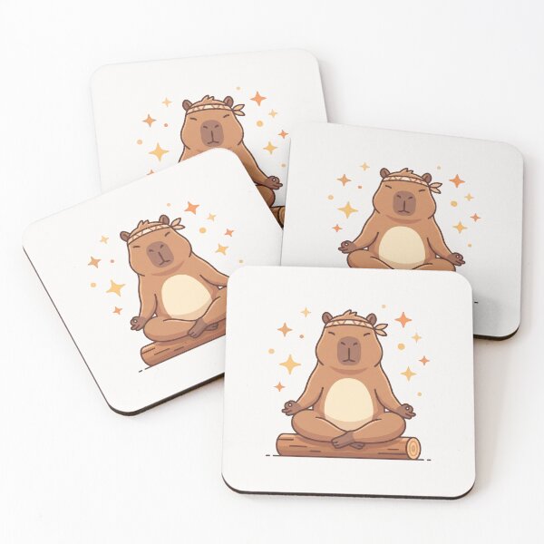 Item preview, Cute Zen Capybara Lotus Yoga Pose Meditation Art designed and sold by pattman.