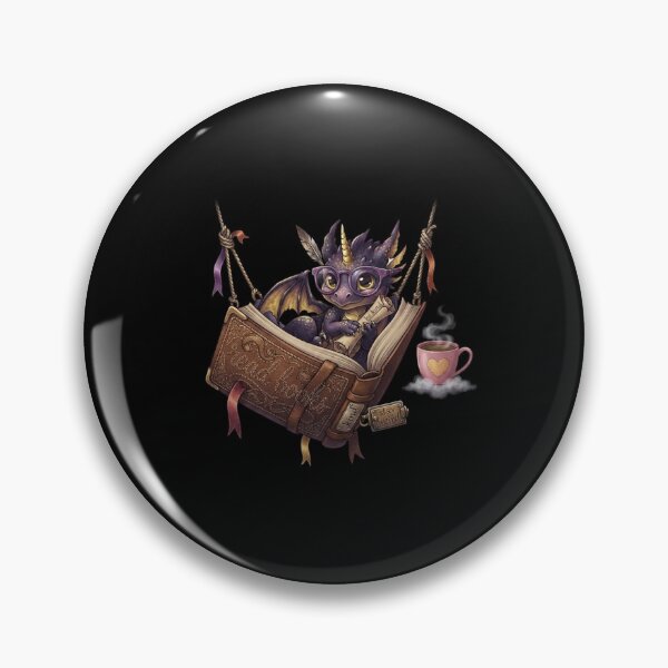 Item preview, Cute Purple Book Dragon Reading with Coffee Fantasy Design designed and sold by Ostericaimusa.