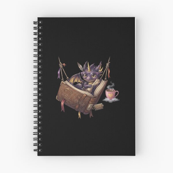 Item preview, Cute Purple Book Dragon Reading with Coffee Fantasy Design designed and sold by Ostericaimusa.