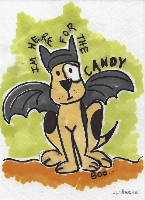 "Bat Dog" by aprilhaskell Redbubble