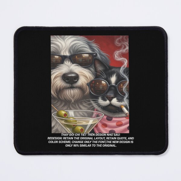 Item preview, Snappy Duo: Cat Smokes, Dog Sips Cocktail designed and sold by DALTONILLIAMS.