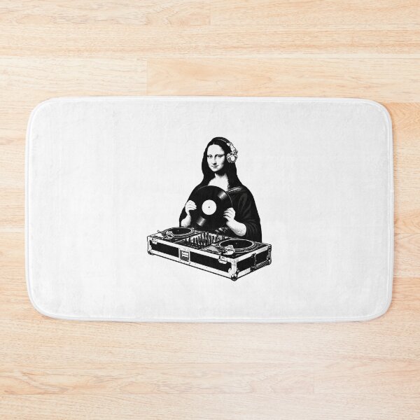 Item preview, DJ Mona Lisa Artistic Graphic Featuring Classic Portrait with Modern Turntable Twist designed and sold by ImbueArts.