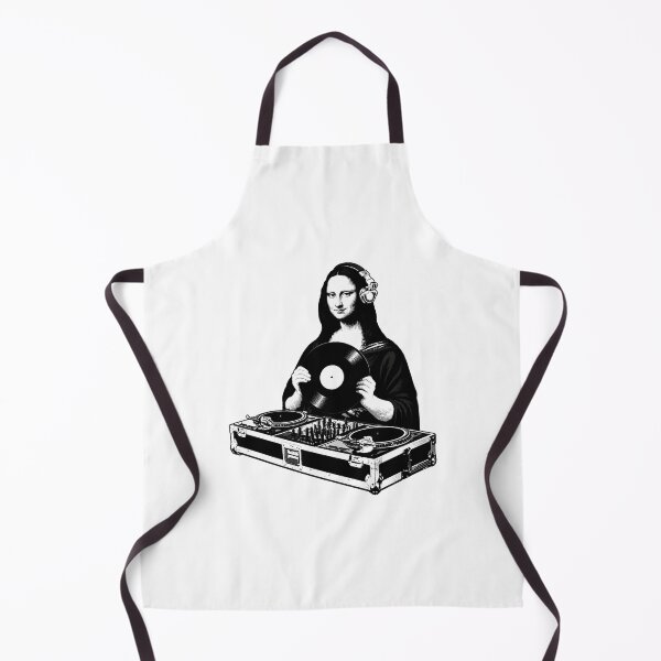 Item preview, DJ Mona Lisa Artistic Graphic Featuring Classic Portrait with Modern Turntable Twist designed and sold by ImbueArts.