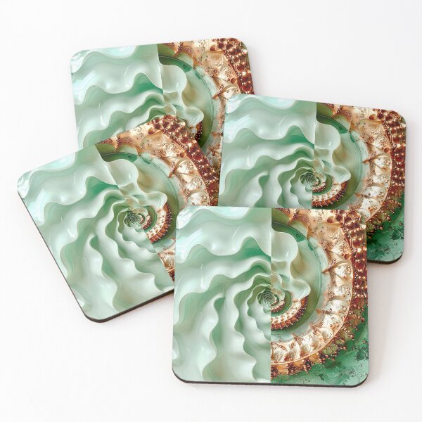 Item preview, Celadon Wave and Metallic Copper Vortex designed and sold by Vicky Brago-Mitchell®.