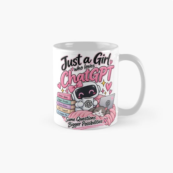 Item preview, Just a Girl Who Loves ChatGPT designed and sold by TinyWeird.