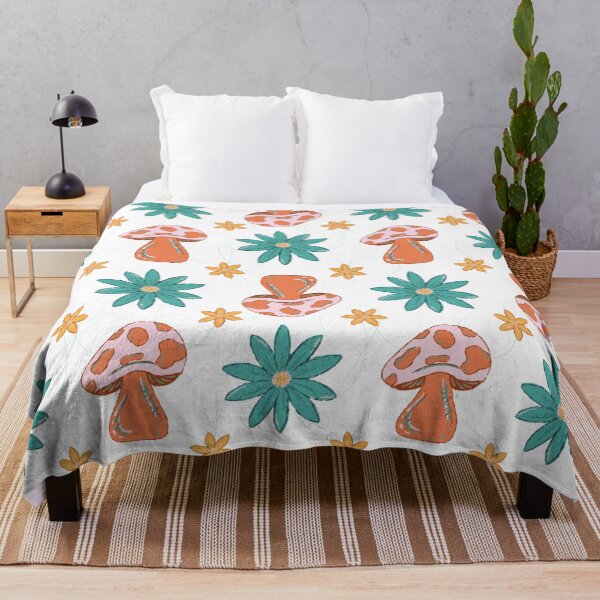 Item preview, Funky Floral Fungi Pattern - White background designed and sold by Haley Scott.