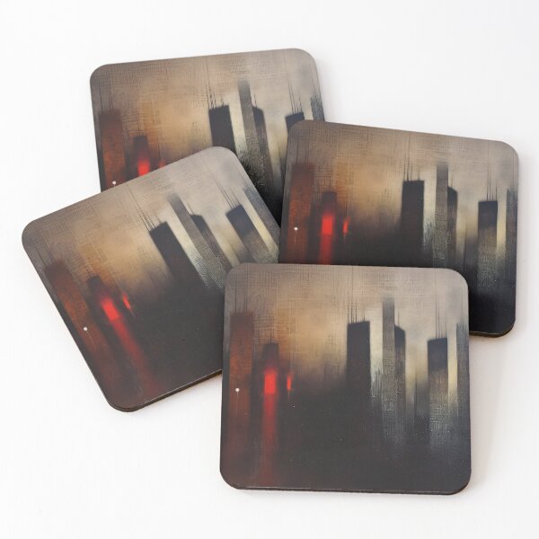 Item preview, Red Lights in the Concrete Fog designed and sold by NeoNebulaArt.