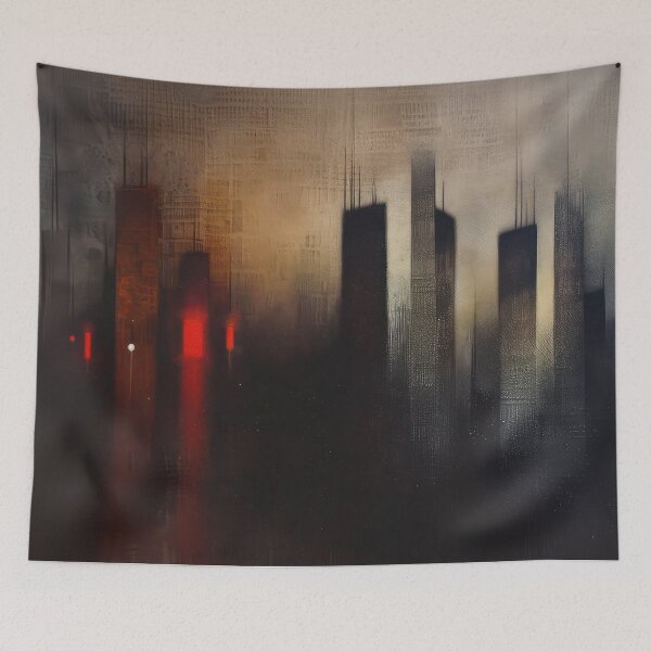 Item preview, Red Lights in the Concrete Fog designed and sold by NeoNebulaArt.