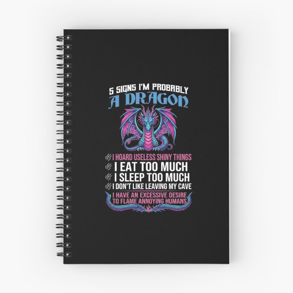 Item preview, 5 Signs I'm Probably a Dragon Funny Fantasy Personality Quote designed and sold by Ostericaimusa.
