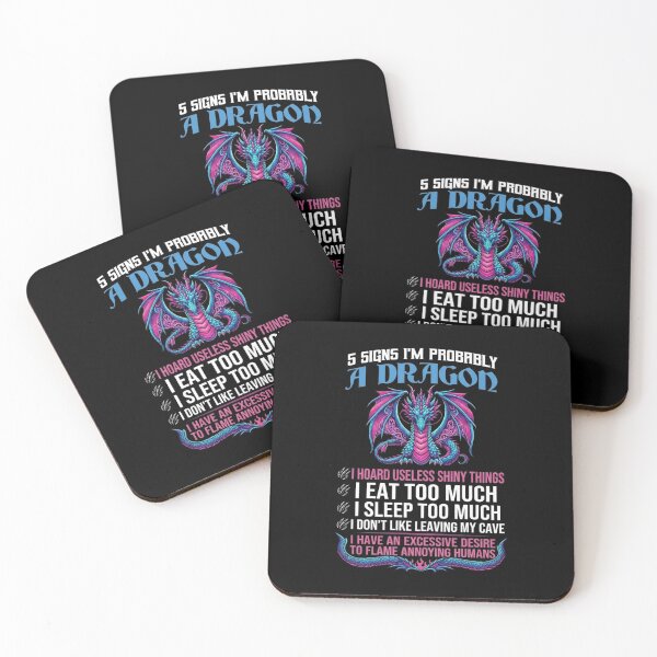 Item preview, 5 Signs I'm Probably a Dragon Funny Fantasy Personality Quote designed and sold by Ostericaimusa.