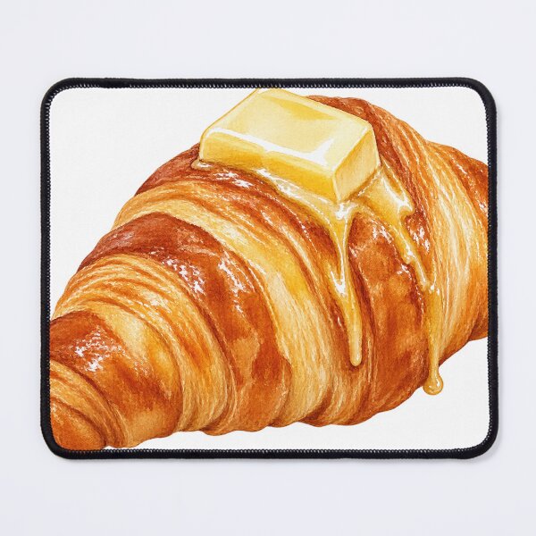 Item preview, Watercolor Butter Croissant Pastry Illustration designed and sold by Mhop2.