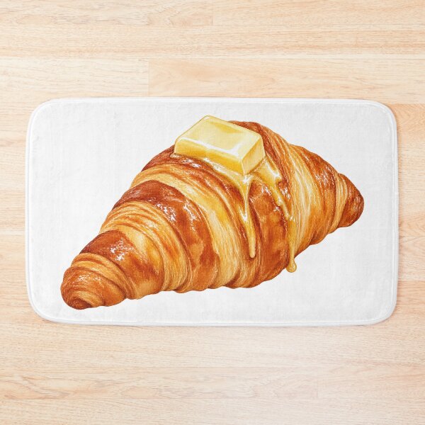 Item preview, Watercolor Butter Croissant Pastry Illustration designed and sold by Mhop2.