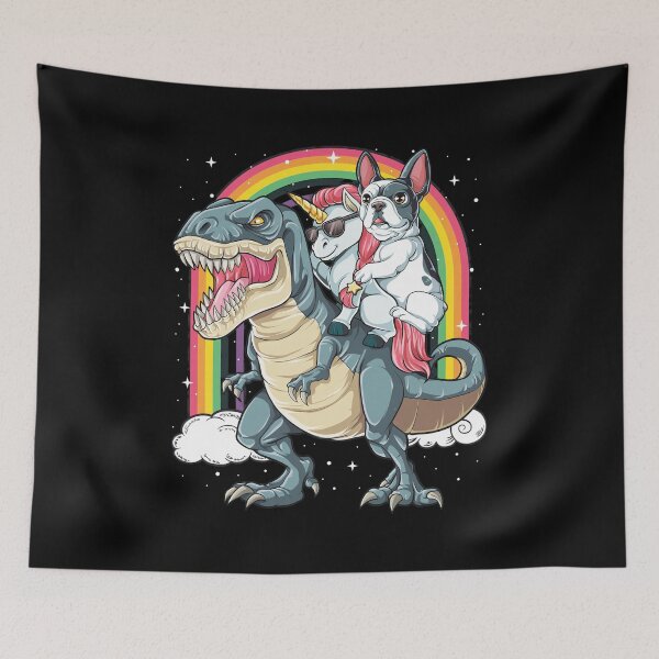 Item preview, Trex Riding Unicorn Carrying Frenchie Rainbow designed and sold by DALTONILLIAMS.