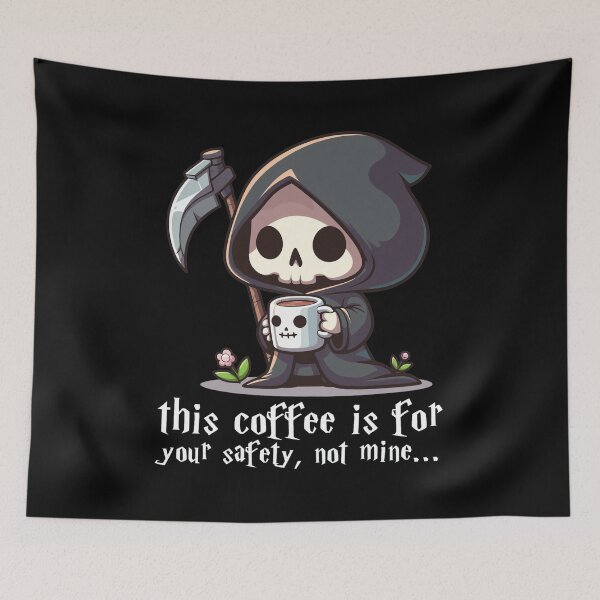 Item preview, Chibi Reaper Coffee Safety Motto designed and sold by Tristayer.