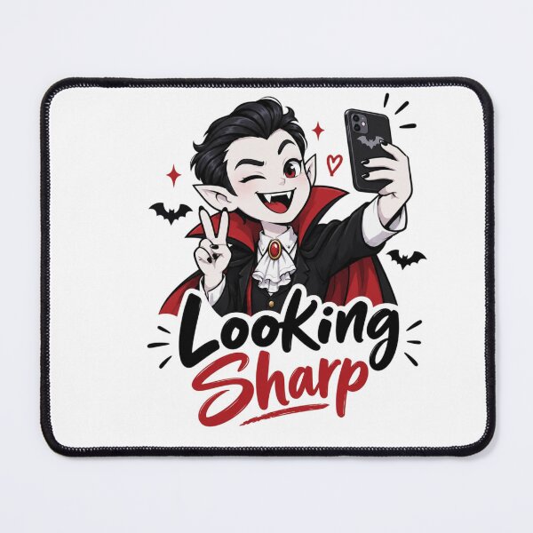 Item preview, Cute Vampire Selfie Looking Sharp – Funny Halloween Vampire Gothic Design designed and sold by Sanika arts .