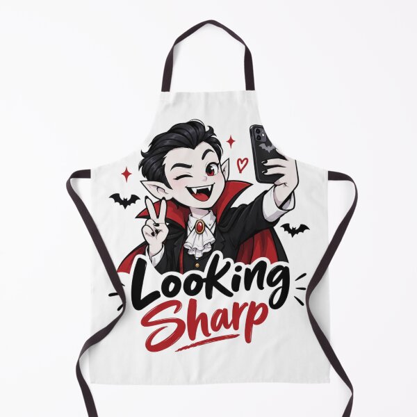 Item preview, Cute Vampire Selfie Looking Sharp – Funny Halloween Vampire Gothic Design designed and sold by Sanika arts .