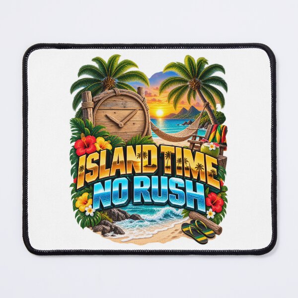 Item preview, Island Time No Rush – Tropical Caribbean Beach Vibes designed and sold by BilcoStillbaze.