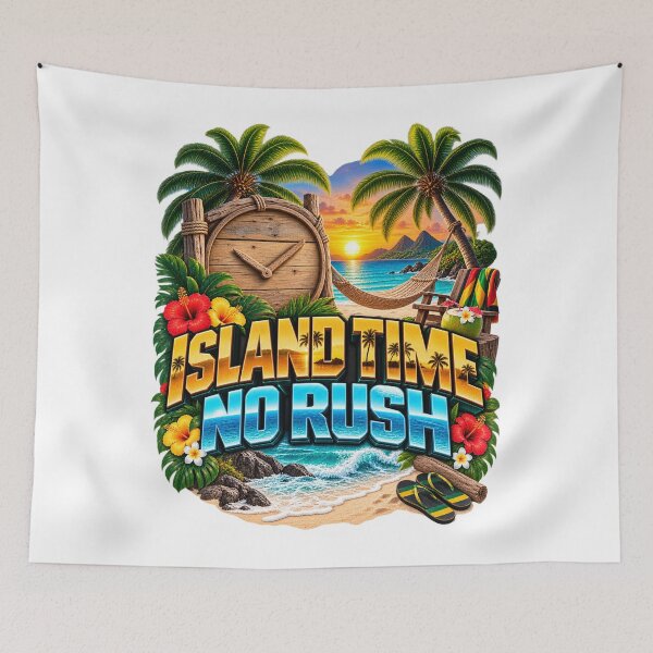 Item preview, Island Time No Rush – Tropical Caribbean Beach Vibes designed and sold by BilcoStillbaze.