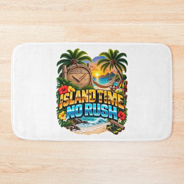 Item preview, Island Time No Rush – Tropical Caribbean Beach Vibes designed and sold by BilcoStillbaze.