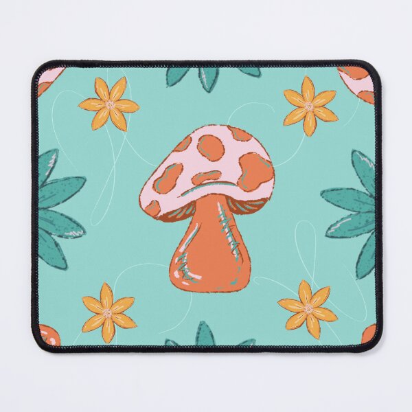 Item preview, Funky Floral Fungi Pattern - Teal background designed and sold by Haley Scott.