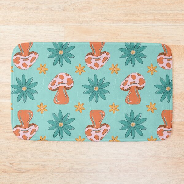 Item preview, Funky Floral Fungi Pattern - Teal background designed and sold by Haley Scott.