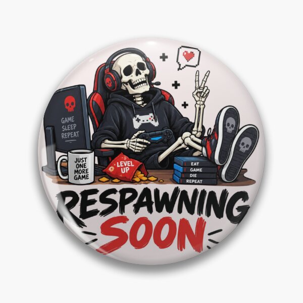 Item preview, Skeleton Gamer Respawning Soon Gaming Humor Gamer Skull Video Game designed and sold by Sanika arts .