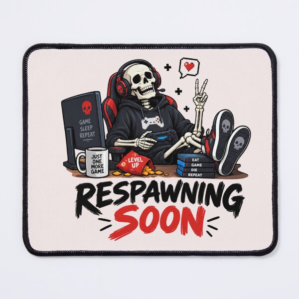 Item preview, Skeleton Gamer Respawning Soon Gaming Humor Gamer Skull Video Game designed and sold by Sanika arts .