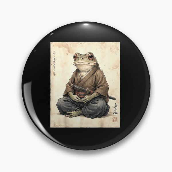 Item preview, Japanese Samurai Frog in Traditional Vintage Ink Style designed and sold by MiALopezArt.