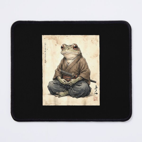Item preview, Japanese Samurai Frog in Traditional Vintage Ink Style designed and sold by MiALopezArt.