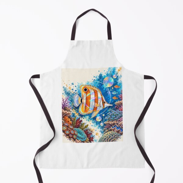 Item preview, Copperband Butterflyfish Watercolor Reef Art Print designed and sold by KenworksDigital.