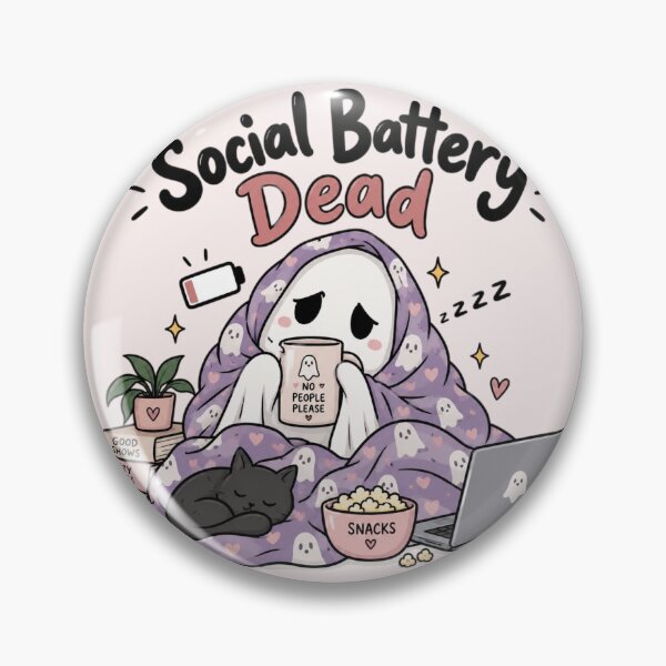 Item preview, Ghost Social Battery Dead – Funny Introvert Ghost Wrapped in Blanket Cozy Halloween Design designed and sold by Sanika arts .