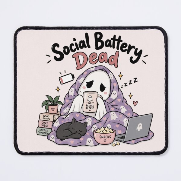 Item preview, Ghost Social Battery Dead – Funny Introvert Ghost Wrapped in Blanket Cozy Halloween Design designed and sold by Sanika arts .