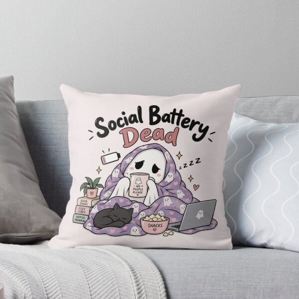 Item preview, Ghost Social Battery Dead – Funny Introvert Ghost Wrapped in Blanket Cozy Halloween Design designed and sold by Sanika arts .