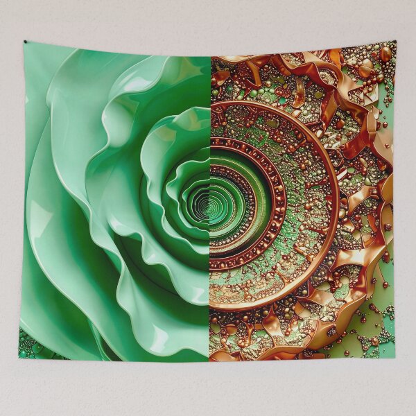 Item preview, Duality of Celadon Porcelain and Copper Filigree designed and sold by Vicky Brago-Mitchell®.