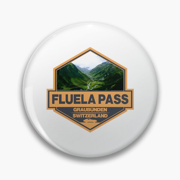 Item preview, Fluela Pass Switzerland Travel Art Badge designed and sold by MemesRetails.