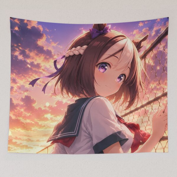 Item preview, Special Week Uma Musume Golden Rooftop Sunset Moment designed and sold by SolenneAzur.