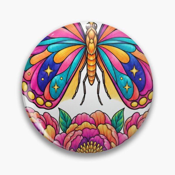 Item preview, Celestial Rainbow Butterfly and Peonies – Cosmic Floral Art designed and sold by Inked Legacy.