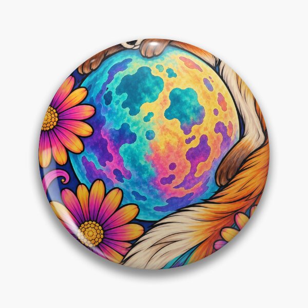Item preview, Celestial Fox on the Moon – Psychedelic Floral Fantasy designed and sold by Inked Legacy.
