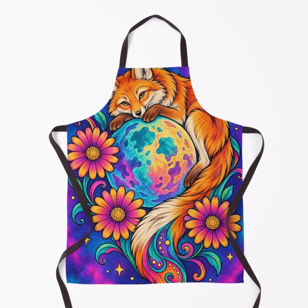 Item preview, Celestial Fox on the Moon – Psychedelic Floral Fantasy designed and sold by Inked Legacy.