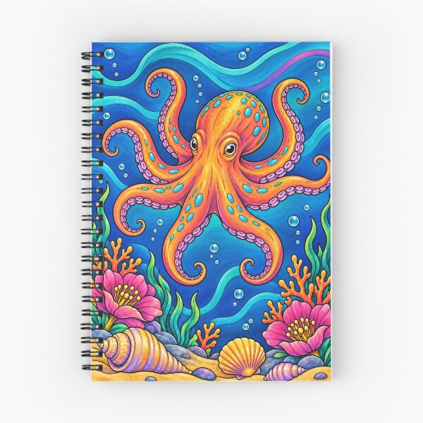 Item preview, Colourful Octopus Garden – Psychedelic Ocean Adventure designed and sold by Inked Legacy.
