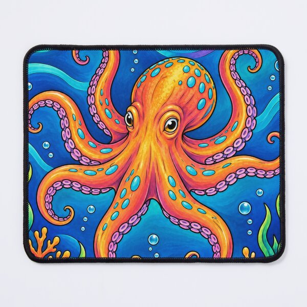 Item preview, Colourful Octopus Garden – Psychedelic Ocean Adventure designed and sold by Inked Legacy.