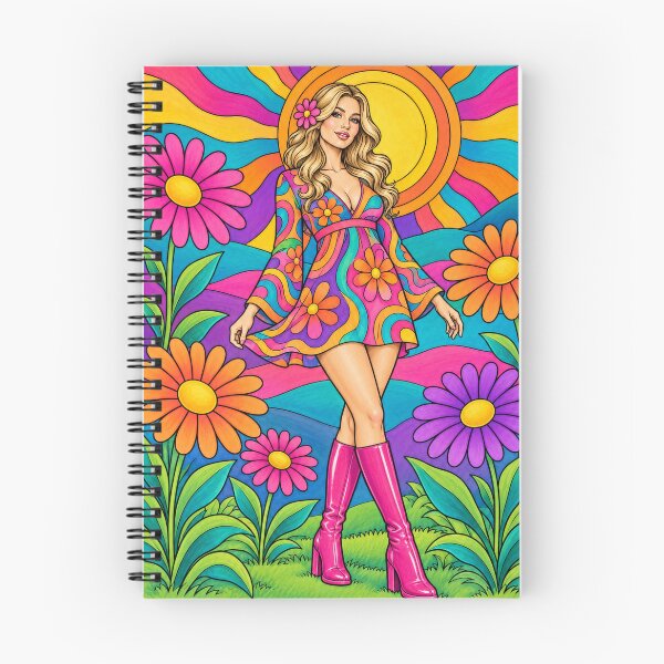 Item preview, Retro Flower Power Girl – Groovy ’70s Sunshine designed and sold by Inked Legacy.