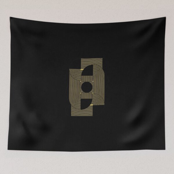 Item preview, Abstract Geometric Lines and Shapes Yellow Black Design designed and sold by sotospor.
